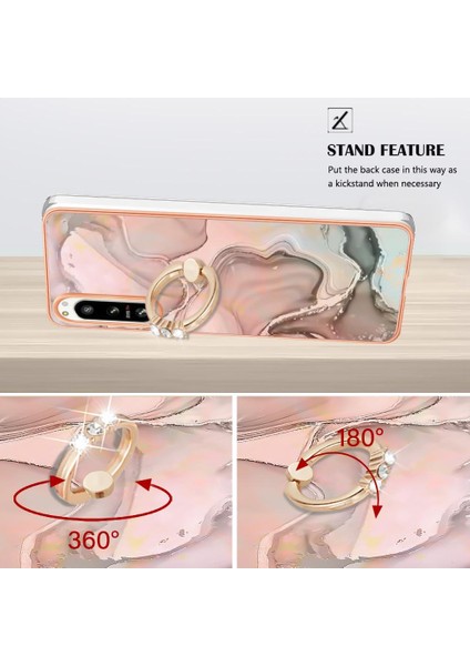 Sony Xperia 5 Iv Için Kılıf 360 &deg; Dönebilir Halka Tampon Mermer Darbeye Tpu (Yurt Dışından) fırsatları