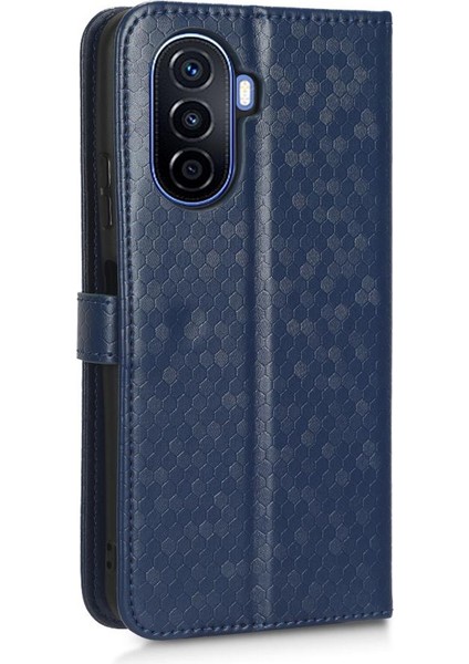 SZY Mall Huawei Nova Y70/Y70 Artı Geometrik Desen Manyetik Toka Deri (Yurt Dışından)