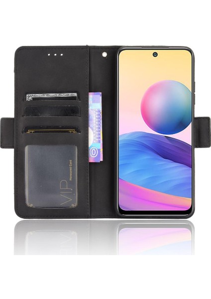Xiaomi Redmi Için Not 10 5g Ayarlanabilir Ayrılabilir Kart Tutucu Manyetik Kapatma Deri Cüzdan Kapak (Yurt Dışından)