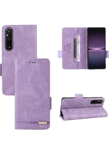Kart Tutucu Kickstand ile Sony Xperia 1 V 2023 Kart Ekleme Için Kılıf (Yurt Dışından)