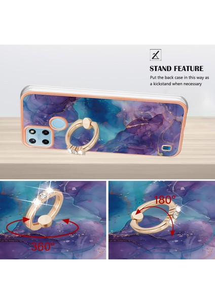 Realme C21Y/C25Y Mermer Darbeye Dayanıklı Tpu Silikon 360 &deg; Dönebilir (Yurt Dışından) fırsatları