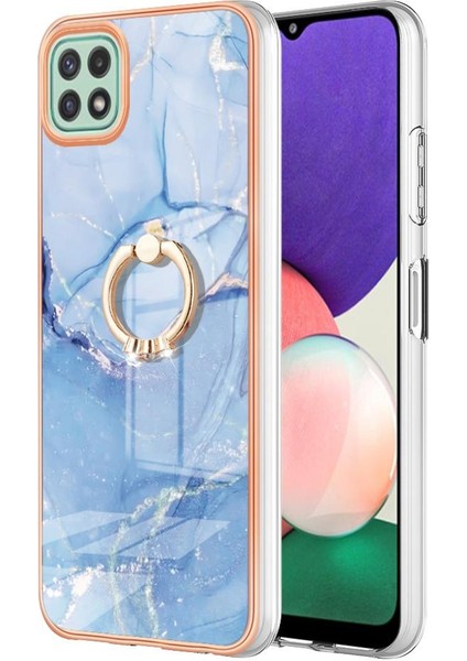 Samsung Galaxy A22 5g Tampon 360 &deg; Dönebilir Halka Mermer Tpu Için Kılıf (Yurt Dışından)