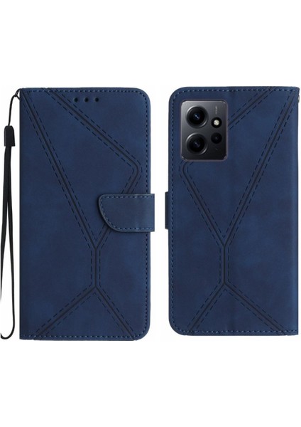 Xiaomi Redmi Için Not 12 4g Telefon Kılıfı Dikiş Kabartmalı Yumuşak Pu Tpu (Yurt Dışından)