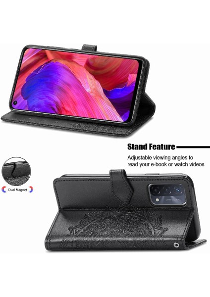 Oppo A54 5g Darbeye Deri Kılıf Için Kılıf Basit Iş Çevirme Kapağı (Yurt Dışından)