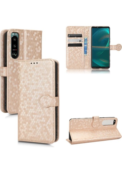Sony Xperia 5 Iii Için Kılıf Deri Cüzdan Kapak Manyetik Toka Geometrik (Yurt Dışından)