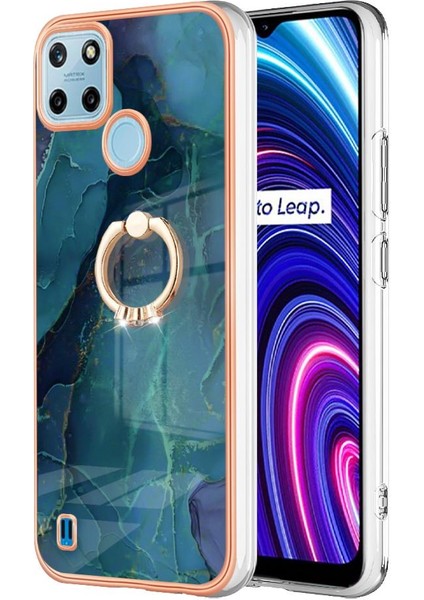 Realme C21Y/C25Y Mermer Darbeye Dayanıklı Tpu Silikon 360 &deg; Dönebilir (Yurt Dışından)