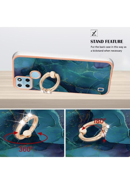 Realme C21Y/C25Y Mermer Darbeye Dayanıklı Tpu Silikon 360 &deg; Dönebilir (Yurt Dışından) fırsatları