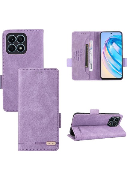 Kart Tutucu Kickstand ile Onur X8A Deri Folio Flip Case Için Kılıf (Yurt Dışından)