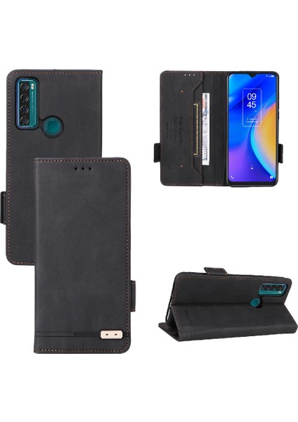 Tcl 20SE Kart Ekleme Deri Için Kılıf Folio Flip Case Tam Koruma (Yurt Dışından)