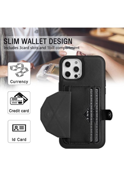 IPhone 13 Için Kılıf Pro Max Kickstand Koruyucu Kapak Kart Tutucu Prim (Yurt Dışından)
