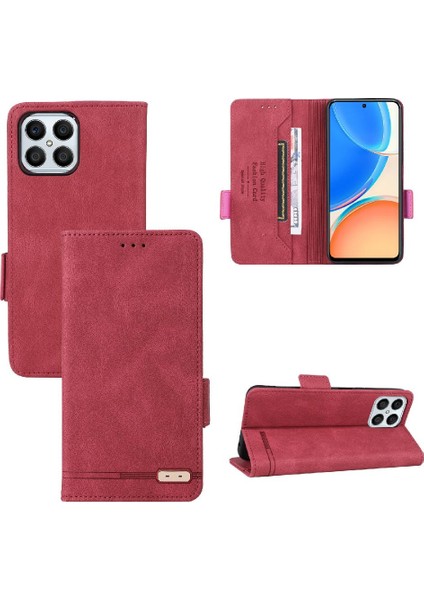 Onur X8 Deri Folio Flip Case Kart Ekleme Koruyucu Tam Için Kılıf (Yurt Dışından)