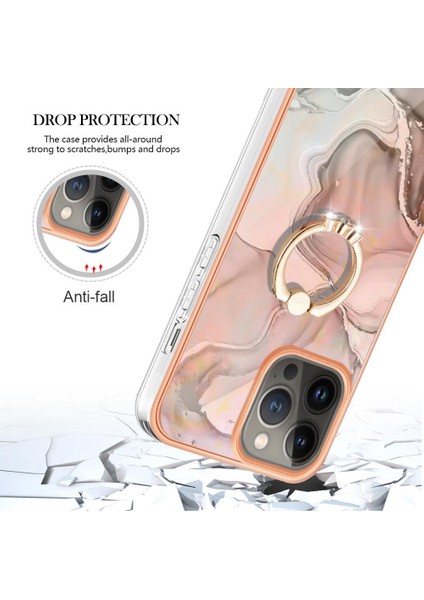 IPhone 13 Için Kılıf Pro Max Mermer Darbeye Tpu Silikon 360 &deg; Dönebilir (Yurt Dışından)