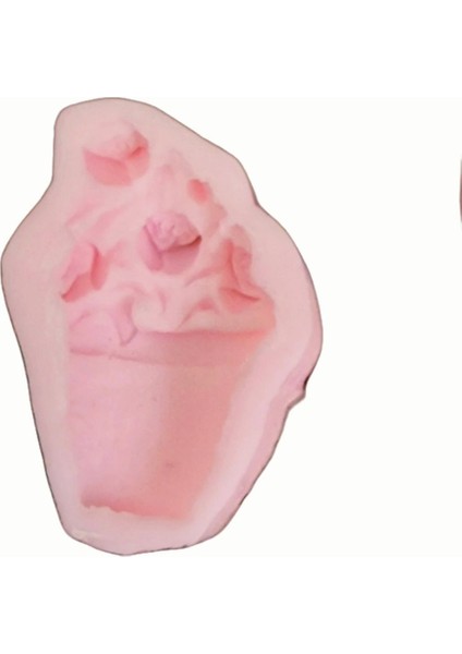 Magnet Saksıda Gül Çiçek Silikon Kalıp K-769, Kokulu Taş Sabun Alçı Mum Kalıbı modelleri