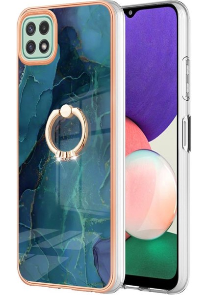 Samsung Galaxy A22 5g Tampon 360 &deg; Dönebilir Halka Mermer Tpu Için Kılıf (Yurt Dışından)