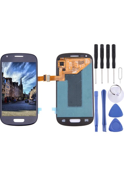 Galaxy Siii Mini / I8190 Için Süper Amoled LCD Ekran Digitizer Tam Embly (Mavi) (Yurt Dışından)