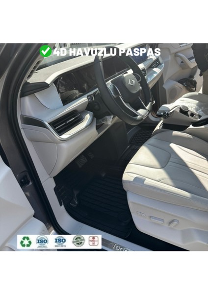 Opel Corsa B 2000 ile Uyumlu 4d Havuzlu Üniversal Yeni Nesil Paspas Siyah Gold Seri
