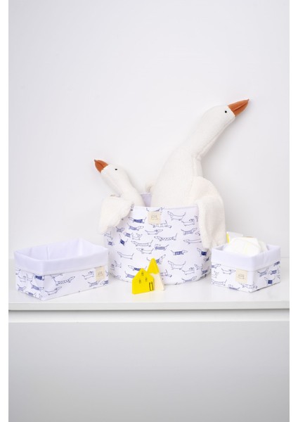 Organik Pamuk Organizer Sepet Bebek Paw 15 x 17 cm indirimleri