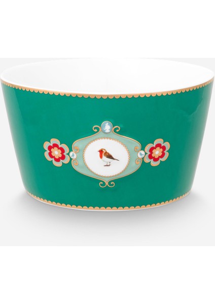 Love Birds Yeşil Porselen Kase 15 cm