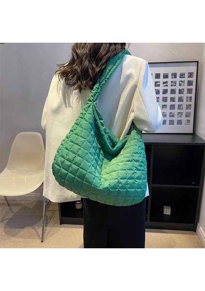 Bulut Pileli Büyük Çanta Kadınlar Için Büyük Kapasiteli Çanta Retro Crossbody Çanta (Yurt Dışından)