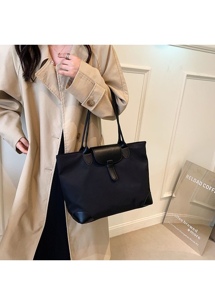 Büyük Kapasiteli, Modaya Uygun Tote Çanta, Basit Oxford Kumaş Kadın Çantası, Çok Yönlü Gündelik Doku, Büyük Omuz Çantası (Yurt Dışından)