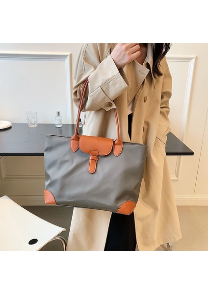 Büyük Kapasiteli, Modaya Uygun Tote Çanta, Basit Oxford Kumaş Kadın Çantası, Çok Yönlü Gündelik Doku, Büyük Omuz Çantası (Yurt Dışından)