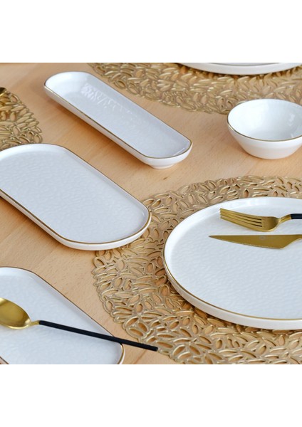 Krem Altın Yaldızlı 32 Parça Seramik Kahvaltı Takımı fırsatları