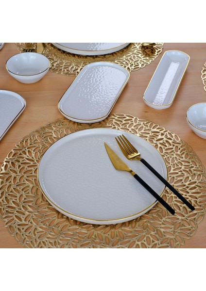 Krem Altın Yaldızlı 32 Parça Seramik Kahvaltı Takımı indirimleri