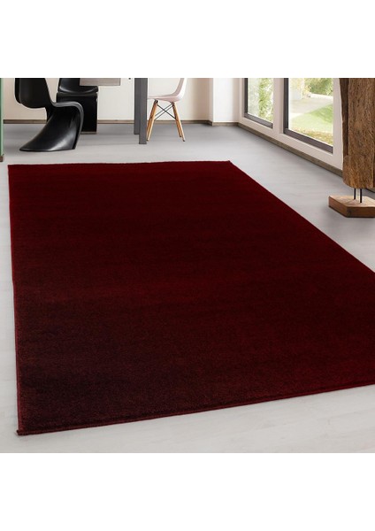 Carpettex Halı Yumuşak Kısa Havlı Modern Halı Düz Kırmızı Renkli Halı