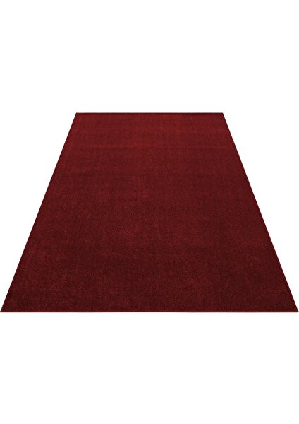 Carpettex Halı Yumuşak Kısa Havlı Modern Halı Düz Kırmızı Renkli Halı