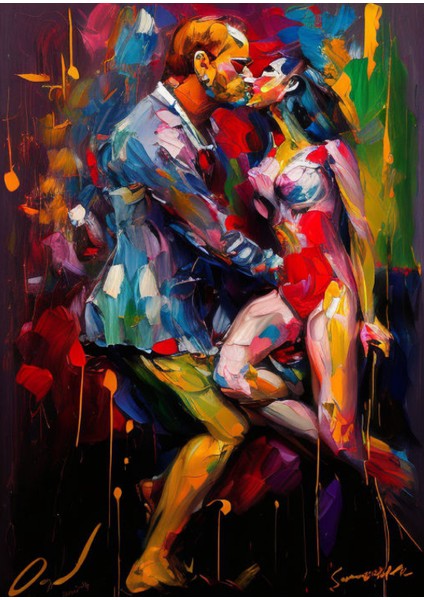 Renkli Baskılı Sayılarla Boyama Hobi Seti (Kare-Çerçeveli) 50X70 Cm: Tutku 3