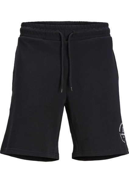 Jack & Jones Comfort Fit Siyah Erkek Sweat Şort Jpstswıft Sweat Shorts Sn Aut