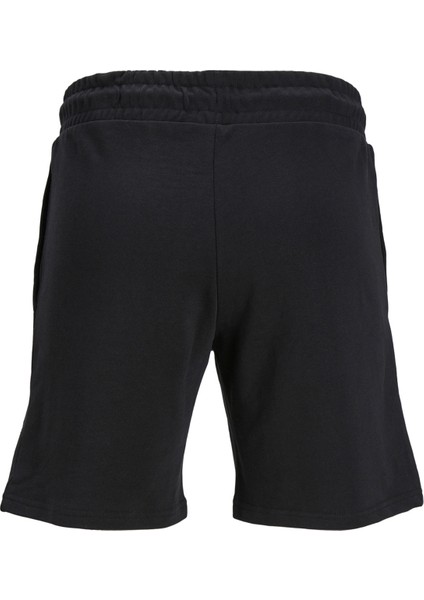 Jack & Jones Comfort Fit Siyah Erkek Sweat Şort Jpstswıft Sweat Shorts Sn Aut