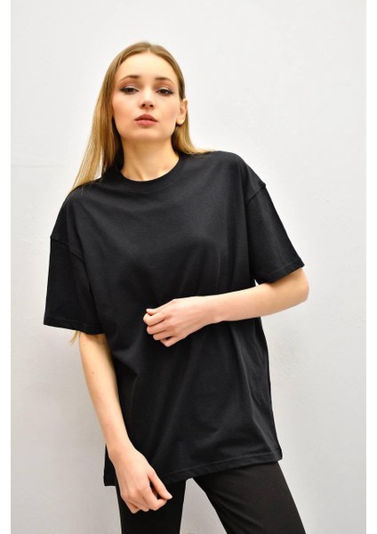 Unisex Siyah Basic T-Shirt