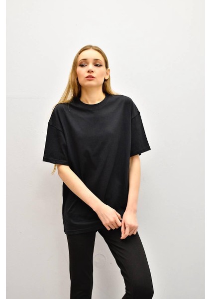 Unisex Siyah Basic T-Shirt