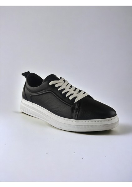 Unisex Deri Hafif Poli Yazlık Dikişli Taban Beyaz Bağcıklı Erkek Kadın Sneaker Ayakkabı
