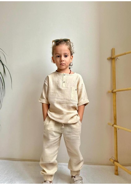 Yigit Butik Müslin Kumaş Erkek Çocuk Takım