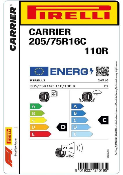 205/75 R16C 110/108R Carrier Oto Yaz Lastiği (Üretim Yılı: 2023)