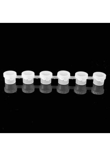 10 Adet Boş Şerit Boya Kapları 3 ml Plastik 6'lı Kapaklı-Boyama Etkinlikleri Için Boya Saklama