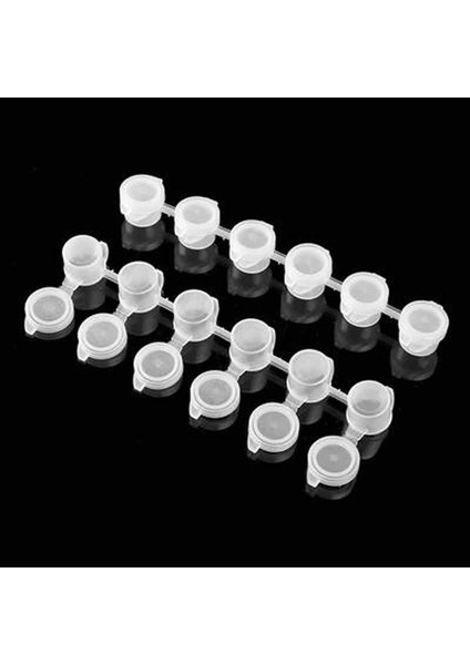 10 Adet Boş Şerit Boya Kapları 3 ml Plastik 6'lı Kapaklı-Boyama Etkinlikleri Için Boya Saklama