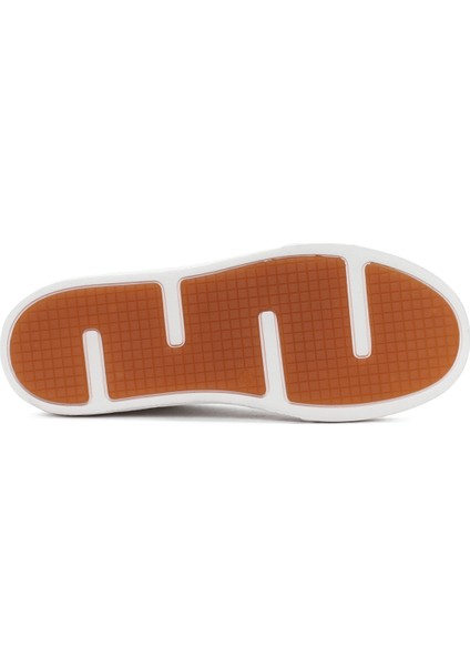 Kadın Beyaz Bağcıklı Deri Sneaker