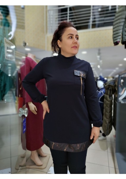 7515 Zincir Desen Detaylı Kısa Tunik