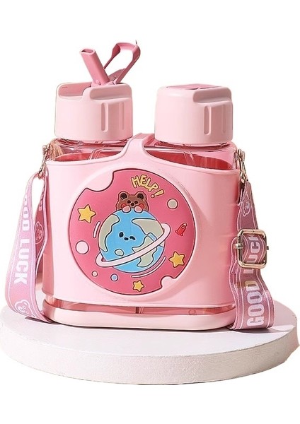 Askılı ve Pipetli Çift Bardaklı Sevimli Kızlar (Yurt Dışından)