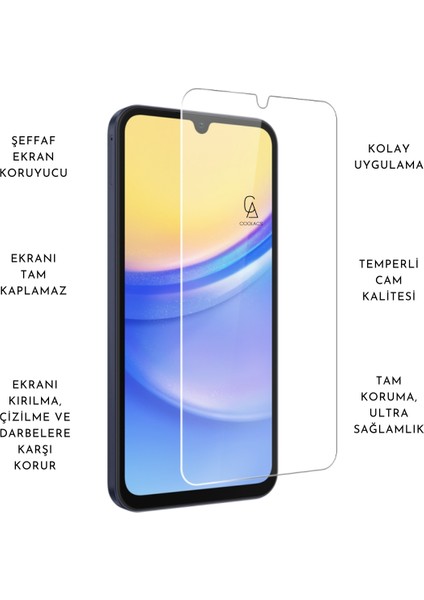 Samsung Galaxy A25 Uyumlu Kılıf Esnek Silikon Telefon Kılıfı ve Temperli Cam Ekran Koruyucu