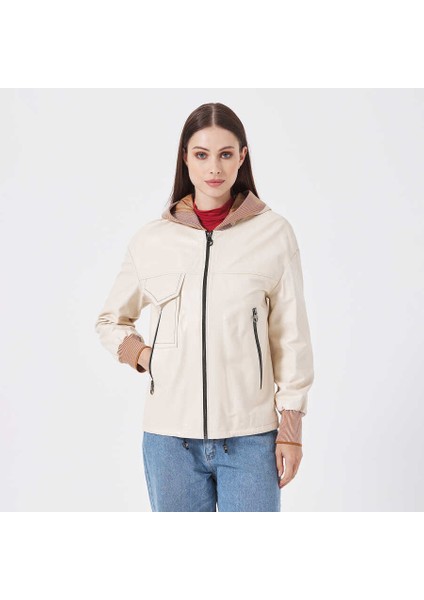 Bej Deri-Tekstil Kadın Mont - K23KDM320390-Q3W