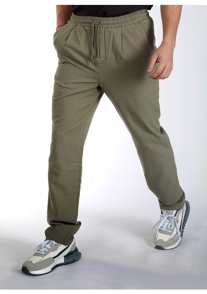 Normal Bel Regular Fit Haki Erkek Chino Pantolon 242 Lcm 221004 New Beach Haki