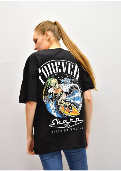 Forever Baskı Siyah T-Shirt