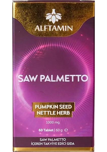 Saw Palmetto Takviye Edici Gıda 1000 mg 60 Tablet