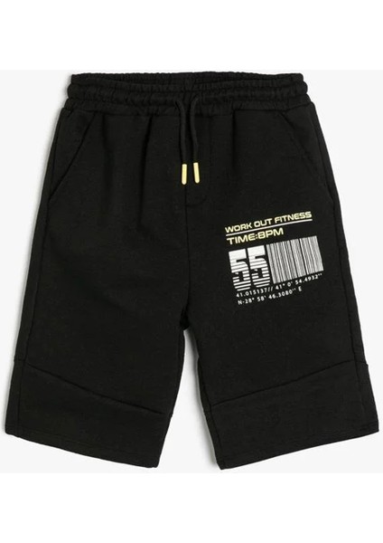 Normal Bel Regular Fit Siyah Erkek Şort 4SKB40024TK