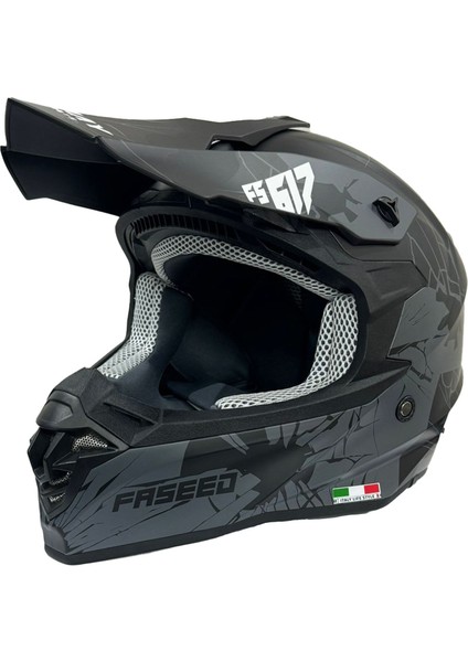 617 Cross Kask Matt Siyah Gri Beden - Xxl