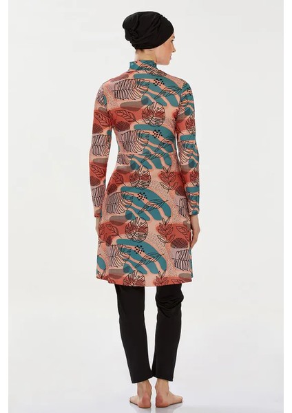 Likralı Mayo Kumaşı Yarım Fermuarlı Kadın Tesettür Mayo 9222 indirimleri